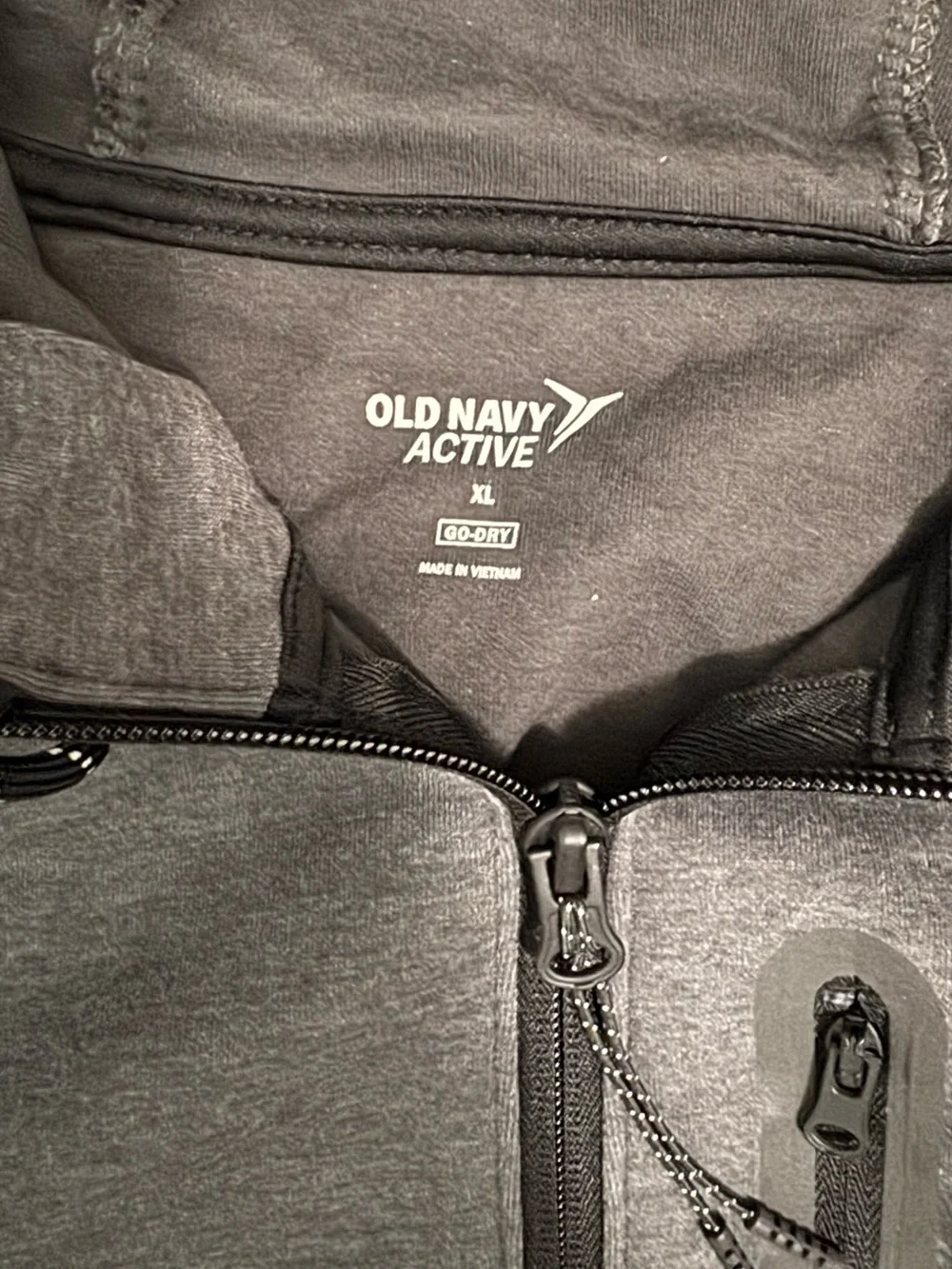 Old Navy Go-Dry Hoodie Zip Jacket Men - Charcoal Gray